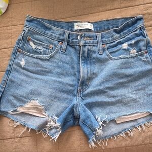 Abercrombie & Fitch Light Blue Distressed Denim Cutoff Shorts